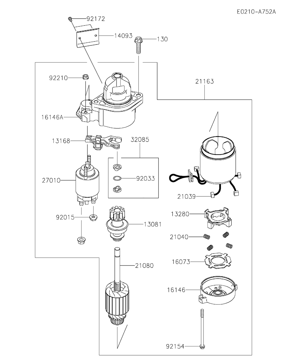 Fxt00v-Bs42 Starter Diagram and Parts List for FXT00V-BS42  Cub Cadet Lawn Tractor